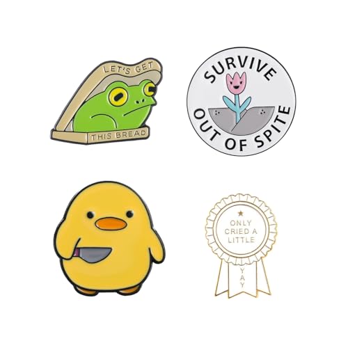 4 Emaille Anstecknadeln für Rucksack, Kawaii Anstecknadeln Lustige Legierung Revers, Männer Frauen Jungen Mädchen Kinder, Coole Hut Jacke Kleidung Brosche (D, multicolour) von Paulilia