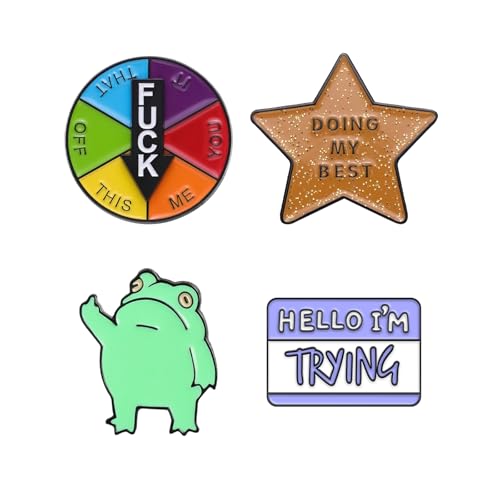 4 Emaille Anstecknadeln für Rucksack, Kawaii Anstecknadeln Lustige Legierung Revers, Männer Frauen Jungen Mädchen Kinder, Coole Hut Jacke Kleidung Brosche von Paulilia