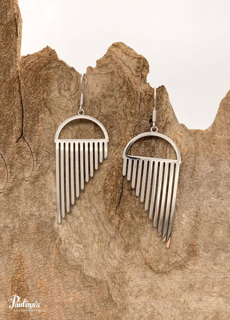 Löwenzahn-Energie-Ohrgehänge Edelstahl Charleston Schräg von PaulinasSchmuck