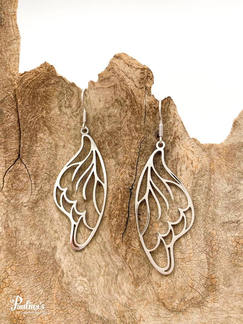 Löwenzahn-Energie-Ohrgehänge Edelstahl Schmetterlingsflügel Filigran von PaulinasSchmuck