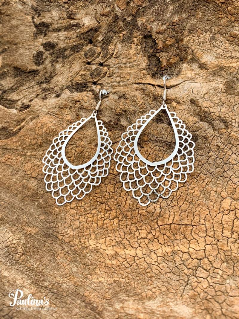 Löwenzahn-Energie-Ohrgehänge Eisen Dünn Tropfen Fischschuppen von PaulinasSchmuck