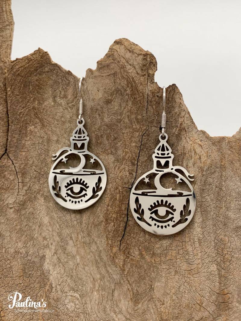 Tropfen-Energie-Ohrgehänge Edelstahl Flasche Mit Auge von PaulinasSchmuck