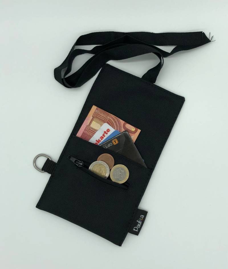 Mini-Geldbeutel Zusammenrollbar | Geldbörse Schwarz von PaulisaManufaktur
