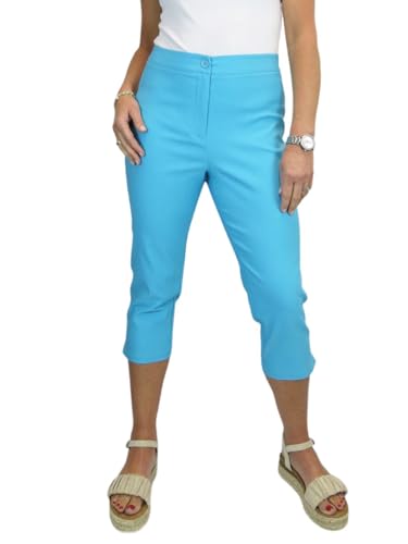 Paulo Due 3/4-Cropped-Hose Für Damen. Stretch-Caprihose Aus Bengalin Turkis 34-46 (40) von Paulo Due
