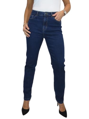 Paulo Due Damen-Jeans Aus Stretch-Denim Mit Geradem Bein Und Hoher Taille Indigo Dunkelblau 36-48 (48) von Paulo Due