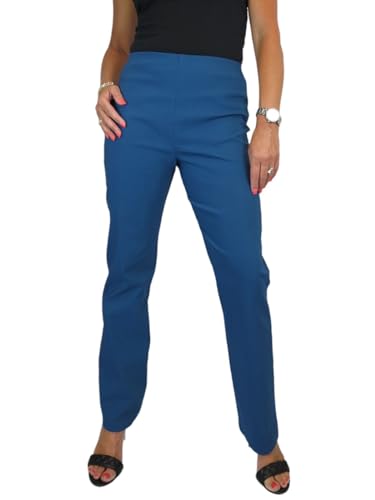 Paulo Due Damen-Schlupfhose Mit Elastischem, Hohem Bund Und Geradem Bein Für Die Büroarbeit Am Abend Knickentengrün 34-48 (38) von Paulo Due