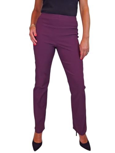 Paulo Due Damen-Schlupfhose Mit Elastischem, Hohem Bund Und Geradem Bein Für Die Büroarbeit Am Abend Salbeigrün 34-48 (40) von Paulo Due