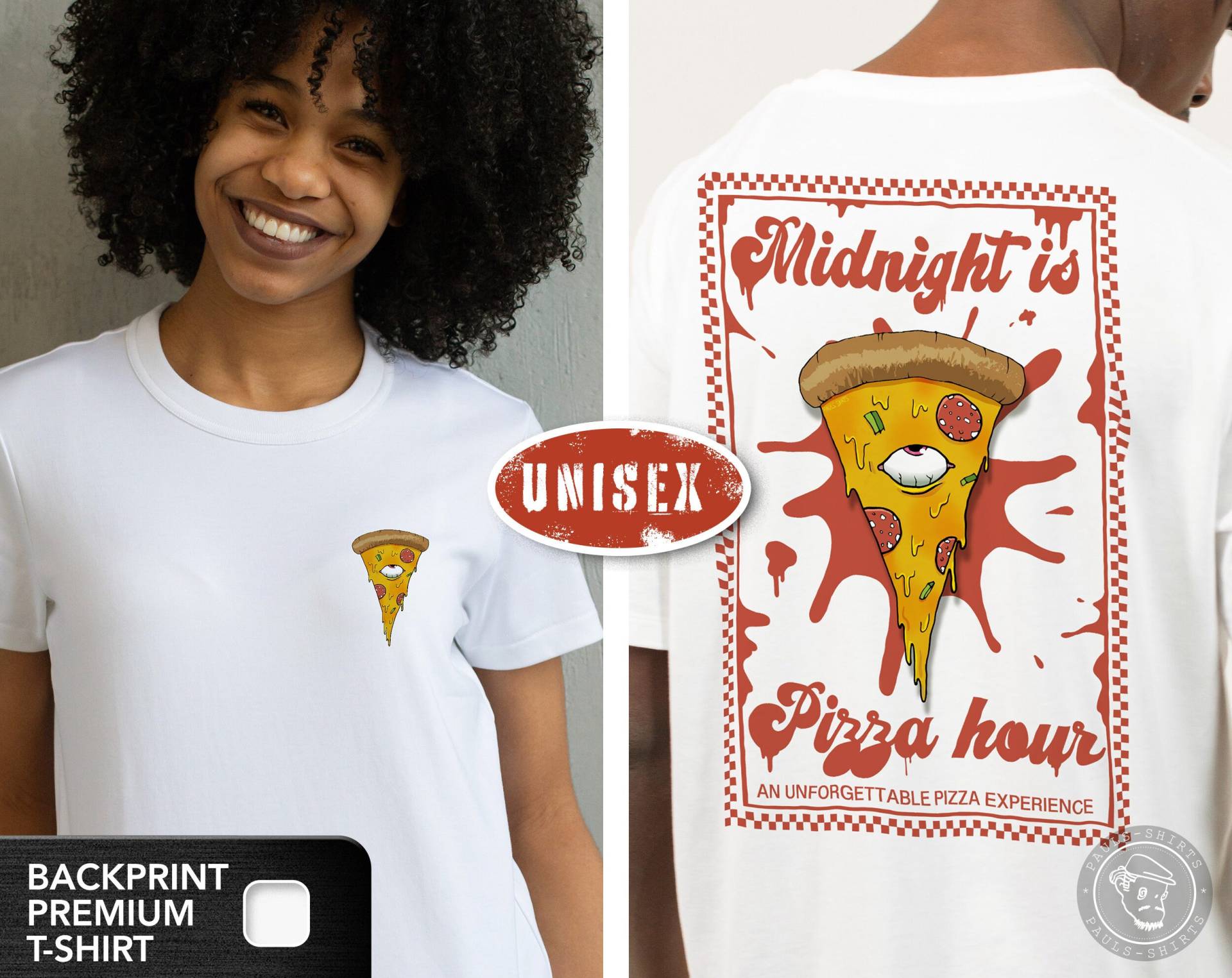 Pizza Hour T-Shirt | Unisex T-Shirt Monsterpizza von PaulsShirtsDE
