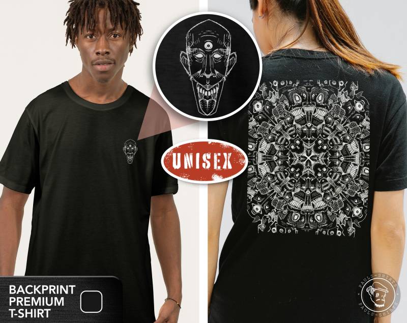 Trippy T-Shirt | Mandala Shirt Premium Backprint von PaulsShirtsDE