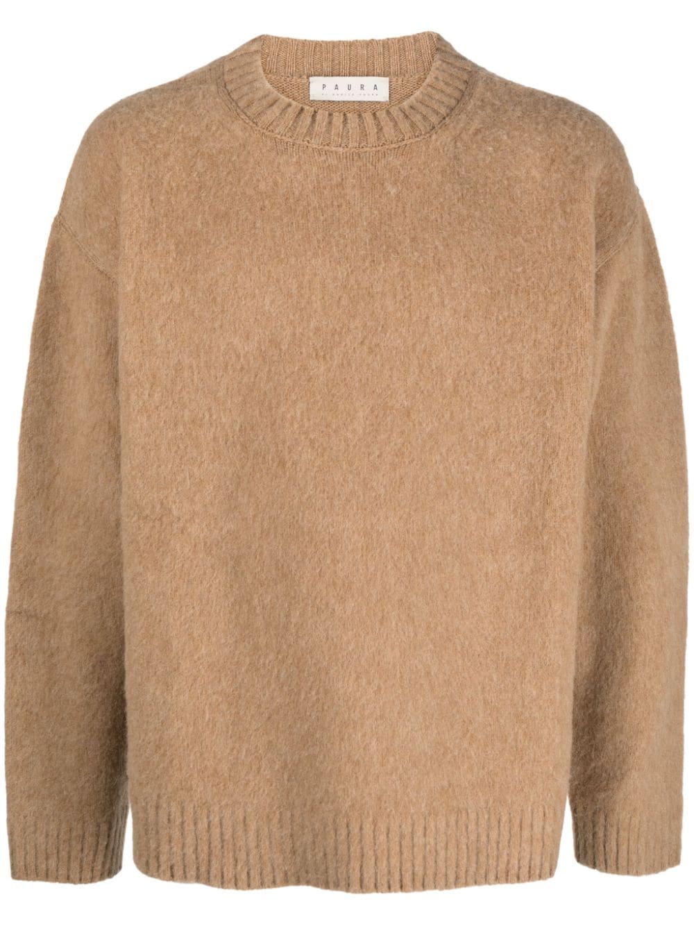 Paura Pullover mit gerippten Bündchen - Nude von Paura