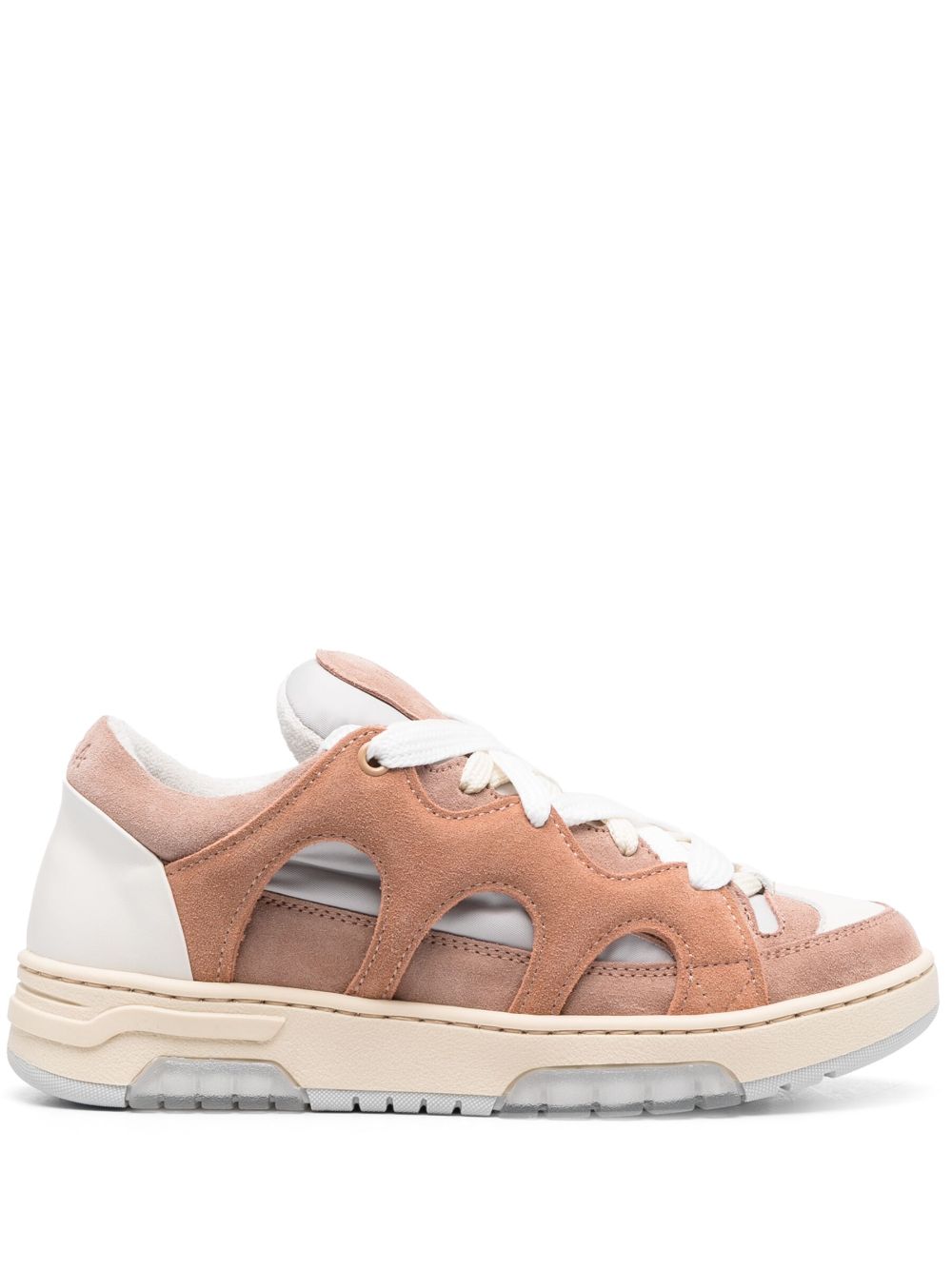 Paura Sneakers mit Kontrasteinsätzen - Nude von Paura