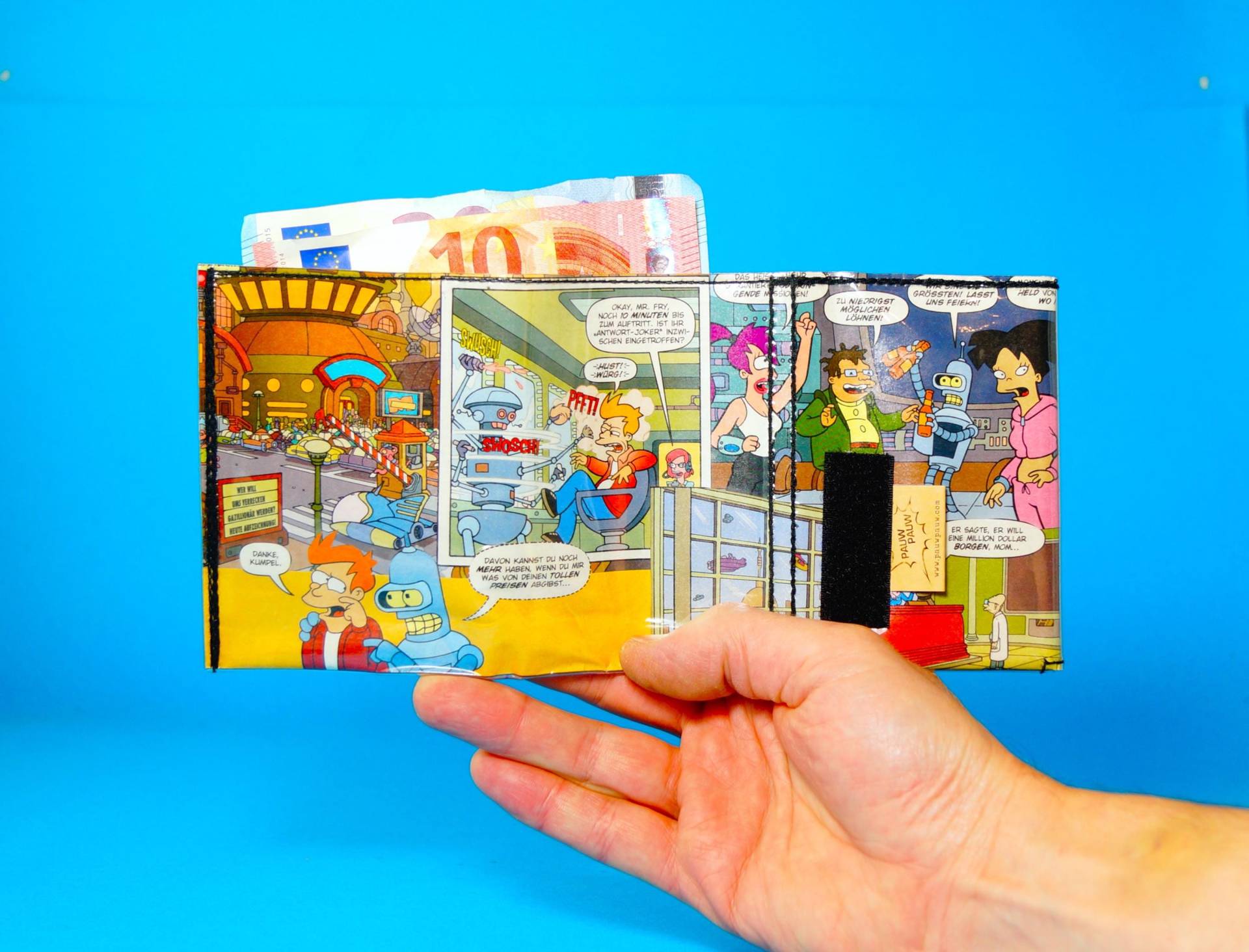 Futurama Portemonnaie Geldbörse Comic Upcycling Unikat von PauwPauw