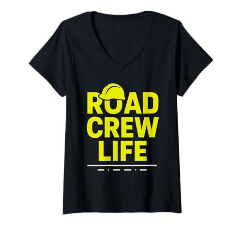 Damen Road Construction Crew Asphalt Beton Team Built to Last T-Shirt mit V-Ausschnitt Damen Road Construction Crew Asphalt Beton Team Built to Last T-Shirt mit V-Ausschnitt von Pavement Work Dad Humor Construction Pride Crew