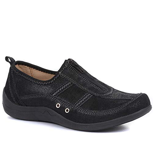 Pavers Damen Freizeit Turnschuhe Gehschuhe Fußgewölbestütze Schwarz 37 EU von Pavers