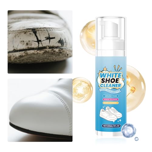 Pavsicgn Weißer Schuhreiniger - 120ml Textilschuh Reiniger | Fleckenentferner Politur für tägliche Stiefel Kinder Sport Jugend | Für Damen Herren Erwachsene Alltagstragen von Pavsicgn