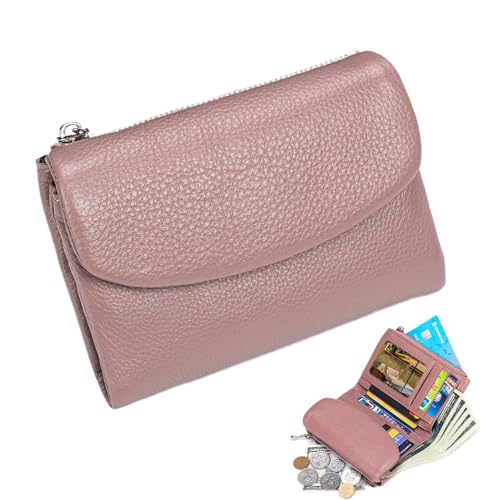 Unisex Pebble Leather Wallet, Soft Pebble Leather Wallets for Women, Purse with Zippered Pockets, Slim Purse Card Case for Girlfriend Family Wife Mother Mom Girls Friends Sister von Pavsicgn