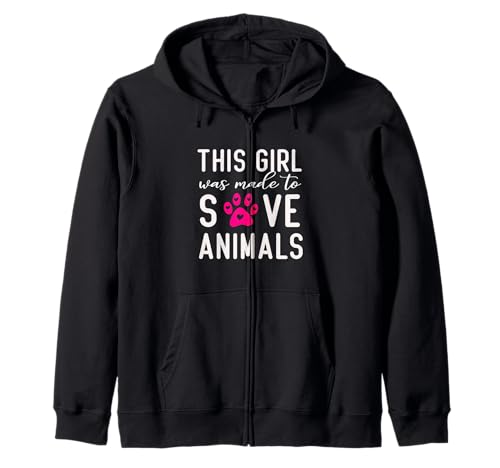 This Girl was Made to Save Animals Cute Animal Rescue Zitat Kapuzenjacke This Girl was Made to Save Animals Cute Animal Rescue Zitat Kapuzenjacke von Paw Lover Apparel Gift Ideas