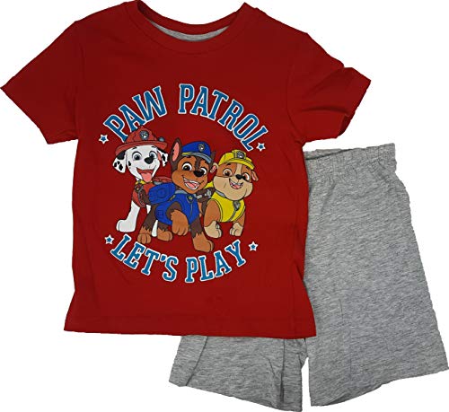 Nickelodeon Paw Patrol Jungen Pyjama Kurzarm Schlafanzug (Rot, 110) von Paw Patrol - Helfer auf vier Pfoten