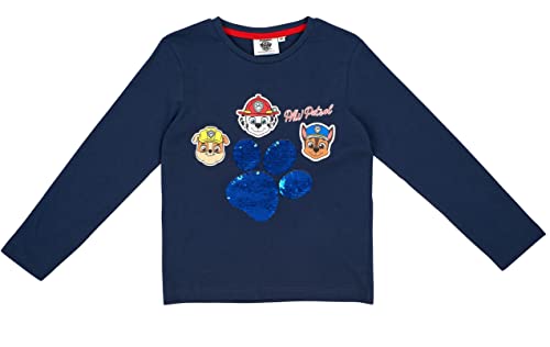 Paw-Patrol Jungen Langarmshirt Wende-Pailletten (Dunkelblau, 116, Numeric_116) von Paw-Patrol - Helfer auf vier Pfoten