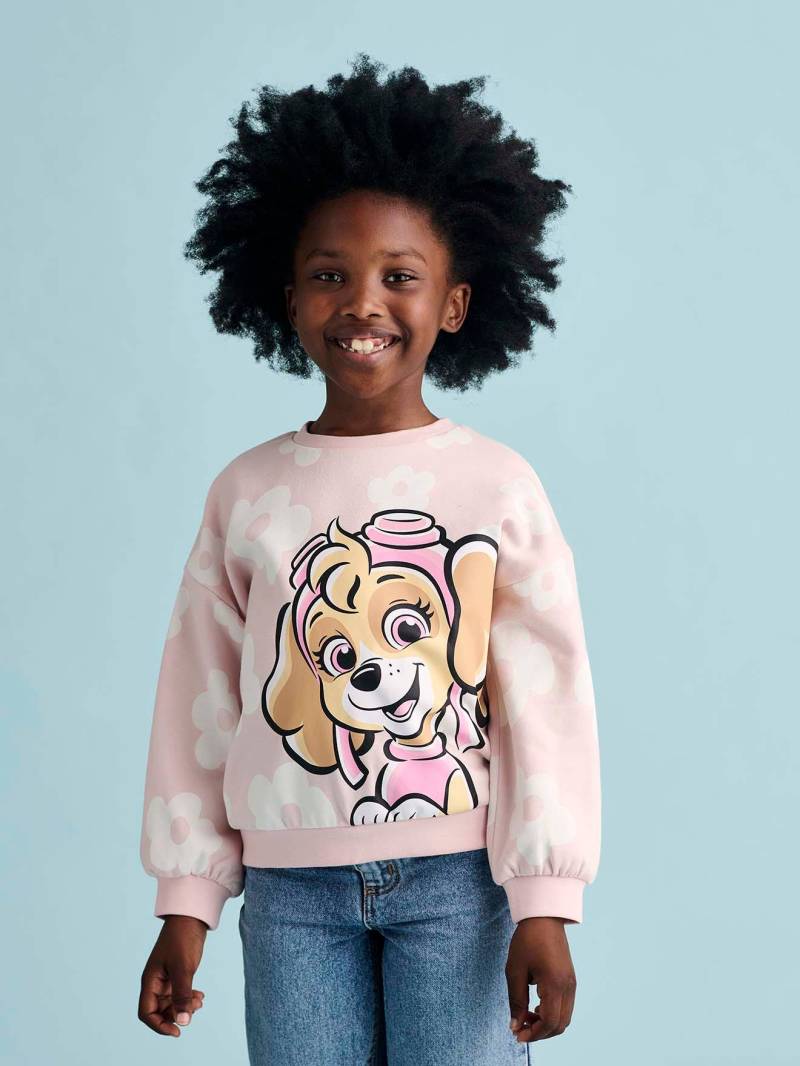 Mädchen Sweatshirt PAW PATROL mit Blumen und Stella pudrig von Paw Patrol