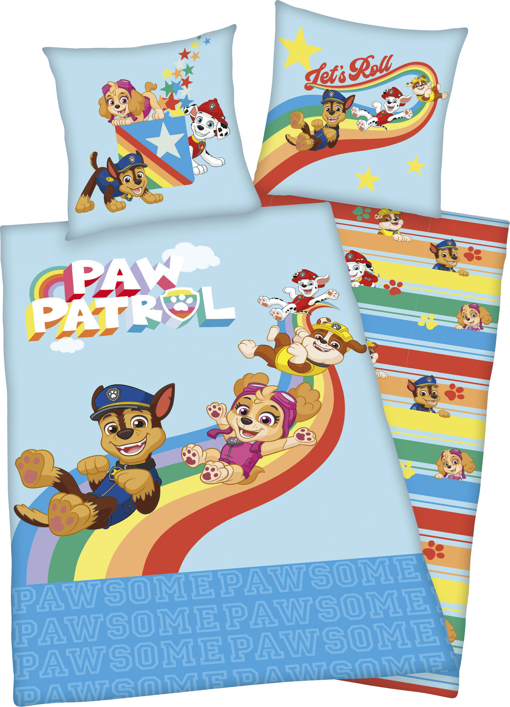 PAW PATROL Kinderbettwäsche Lets Roll, mit tollem Paw Patrol Motiv von Paw Patrol