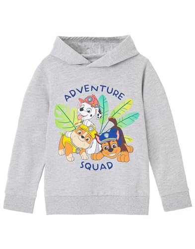 PAW PATROL Adventure Squad Jungen Grauer Kapuzenpullover | Verbünde Dich mit Chase, Marshall und Rubble | EIN kuscheliger Hoodie für Junge Enthusiasten von PAW PATROL