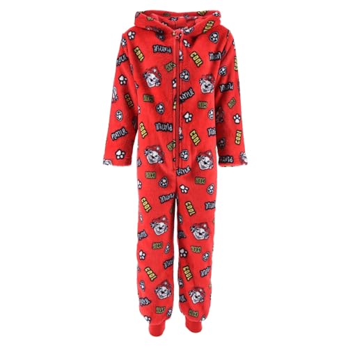 PAW PATROL Paw Patrol Jungen Schlafanzug Jumpsuit Overall Pyjama Schlafanzug (104, Rot) von PAW PATROL