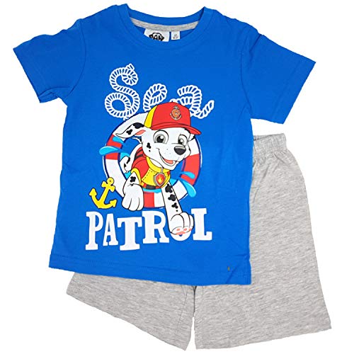 Paw-Patrol Jungen Schlafanzug Pyjama (Blau, 110) von PAW PATROL