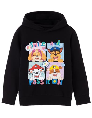 PAW PATROL Mädchen Schwarzer Kapuzenpullover | Schließe Dich Skye, Chase, Marshall und Rubble an | Adventure in Style - EIN kuscheliger Hoodie für Junge Enthusiasten von PAW PATROL