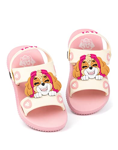 PAW PATROL Sandalen Mädchen | Kinder Kleinkinder Skye The Helicopter Rescue Pup Character Sliders mit Stützgurt | Rosa Sommerschuhe von PAW PATROL