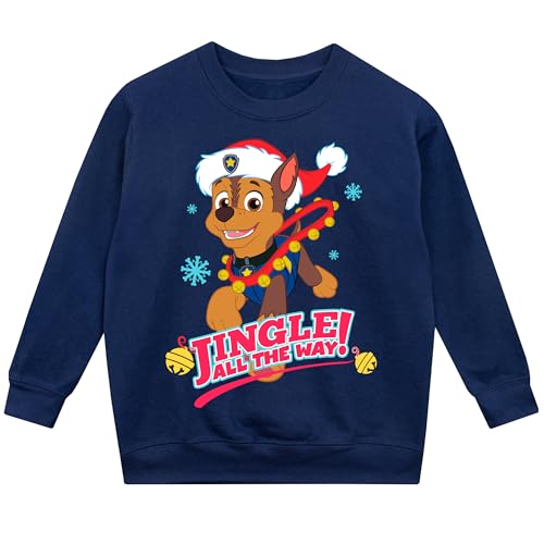 PAW PATROL Sweatshirt | Chase Jungen Pullover | Chase Weihnachtspullover Für Jungen | Blau | 104 von PAW PATROL