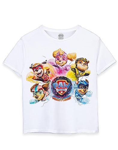 PAW PATROL The Mighty Movie Jungen Weißes T-Shirt | Mach mit beim Superhelden-Abenteuer | Authentisches Merchandise mächtige Welpen von PAW PATROL