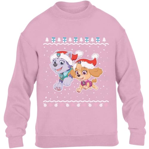 PAW PATROL Weihnachtspullover Skye Everest Mädchen Kinder Pullover Sweatshirt 104 Light Pink von PAW PATROL