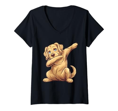 Damen Cooles Dabbing Dog Dance Design für Hundeliebhaber und Kinder T-Shirt mit V-Ausschnitt Damen Cooles Dabbing Dog Dance Design für Hundeliebhaber und Kinder T-Shirt mit V-Ausschnitt von Paw-some Dog Apparel for Every Dog Lover
