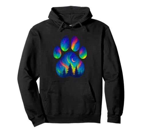 Paw Pine Tree Nordlichter Aurora Jungen Mädchen Kinder Pullover Hoodie von PawAxis1