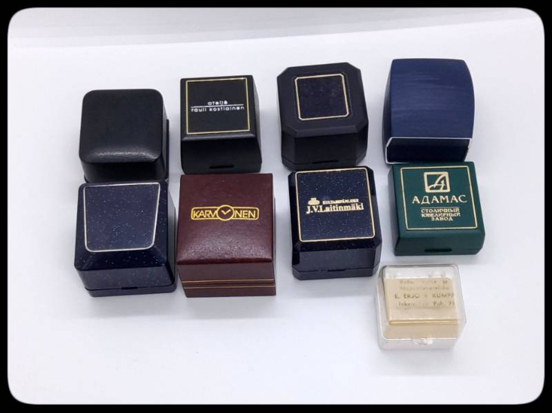 Vintage Präsentationsring Schmuckkästen, Job Lot Von Neun Vintage Präsentationsring Schmuckkästen, Job Lot Von Neun von PawhillTreasures