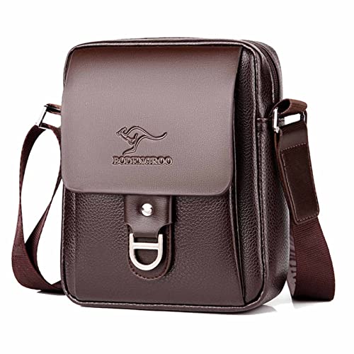 Pawleso Ledertasche Herren, Männer Umhängetasche Schultertasche, Herren Tasche Leder für Tablet, Unitasche Bürotasche, Vintage Messenger Bag (Braun) von Pawleso