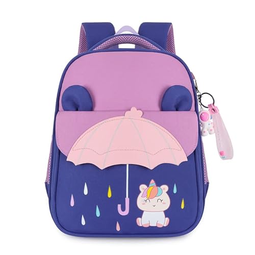 Pawleso Schulrucksack Mädchen, Schulranzen Mädchen 1. Klasse, Licht Schulranzen für Jungen 1-2 klasse, 5-8 Jahre Kinder Schultasche mit Brustgurt (Lila - Mit dekor Anhänger) von Pawleso