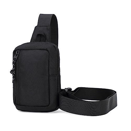 Pawleso Sling Bag Brusttasche Herren Klein Crossbody Bag Umhängetasche 19 x 12cm Damen Schultertasche Wasserdicht Schwarz Reisen Outdoor von Pawleso