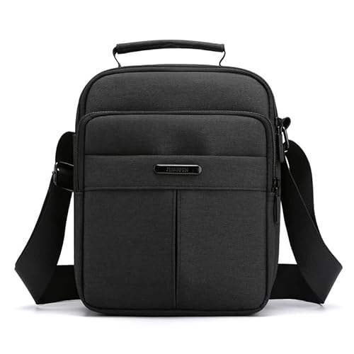 Pawleso Umhängetasche Herren, Schultertasche Herren, 23cm Wasserdichte Männer Handtasche Multi Tasche Arbeit Taschen für Outdoor, Reisen, Arbeiten, Täglicher Gebrauch (Schwarz) von Pawleso