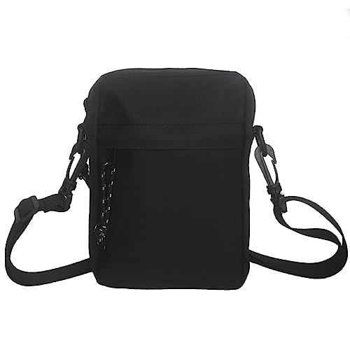 Pawleso Umhängetasche Herren, Schultertasche Klein Crossbody Bag 18 cm, 1.8 L, Schwarz Messenger Bag Nylon Kuriertasche Männer Tasche (Einfarbig schwarz - ohne Logo - ohne Dekorative Band) von Pawleso