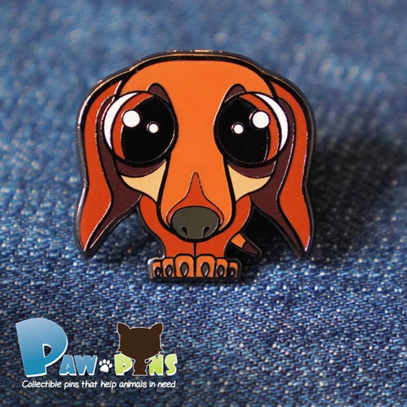 Süßer Dackel Emaille Pin, Pin Geschenk, Harte Tier Hundeliebhaber Rucksack Lustiger - Kairi Der Dachshund von Pawpinspins