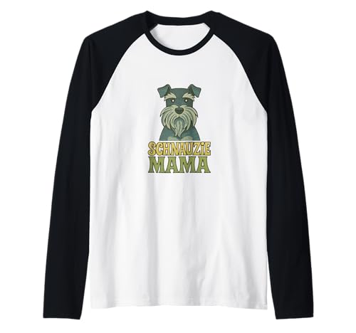 Schnauzie Mama Niedlicher Miniaturschnauzer Hundeliebhaber Raglan von Pawprint Charm Originals