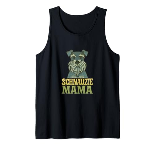 Schnauzie Mama Niedlicher Miniaturschnauzer Hundeliebhaber Tank Top von Pawprint Charm Originals