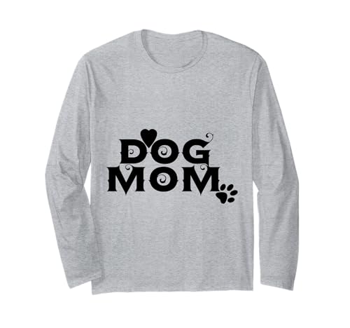 Dog Mom Groovy Logo Herz Welpen Pfote Muttertag Mama Luv Langarmshirt Dog Mom Groovy Logo Herz Welpen Pfote Muttertag Mama Luv Langarmshirt von Paws up for peace