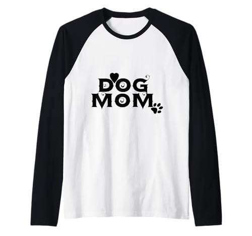 Dog Mom Groovy Logo Herz Welpen Pfote Muttertag Mama Luv Raglan Dog Mom Groovy Logo Herz Welpen Pfote Muttertag Mama Luv Raglan von Paws up for peace