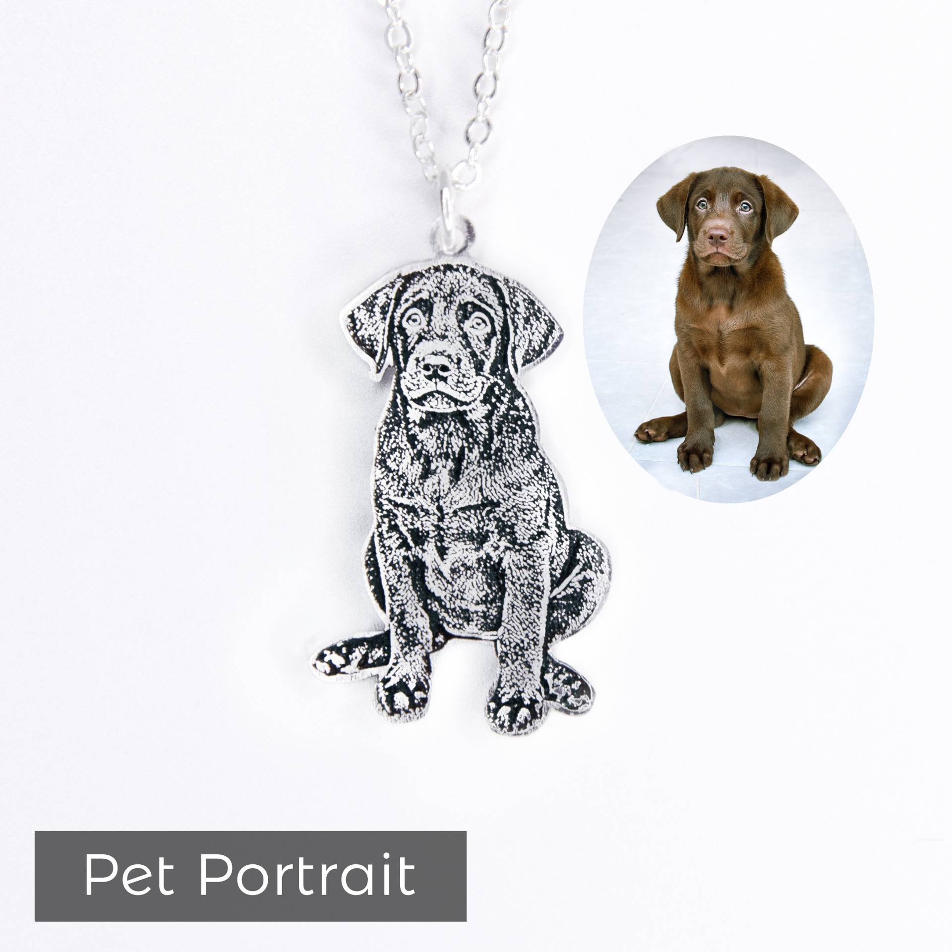 Hunde Portrait Halskette, Personalisierte Haustier Foto Pet Memorial Bild Personalisiertes Geschenk, Muttertagsgeschenk von Pawsandknight