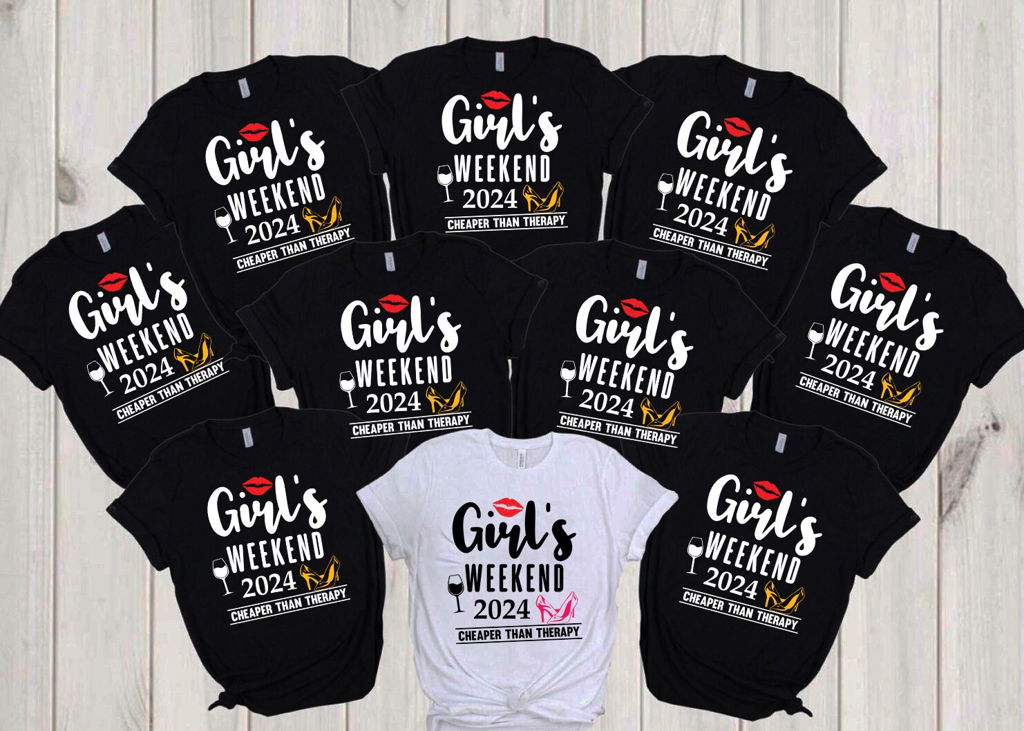 Girls Weekend Cheaper Than Therapy 2024 Shirt, Trip Tshirt, Party T-Shirt, Girl Es Urlaubsshirt, Geschenke Für Sie, Ep572 von Pawsbay