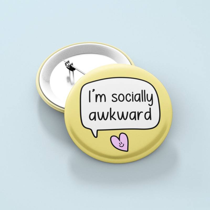 Ich Bin Socially Awkward Badge Pin | Zwei Wahlen Peinlicher - Introvertiert Geschenk von PawsitivePins