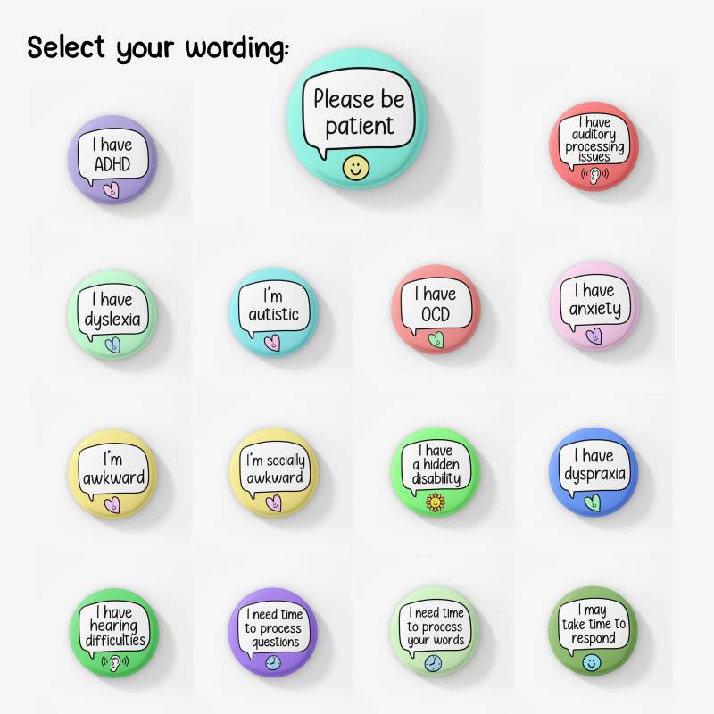 Bitte Haben Sie Geduld 2 Pack | Badge Set - Suchen Sich Ihre Eigenen Aus Personalisierten Badges von PawsitivePins